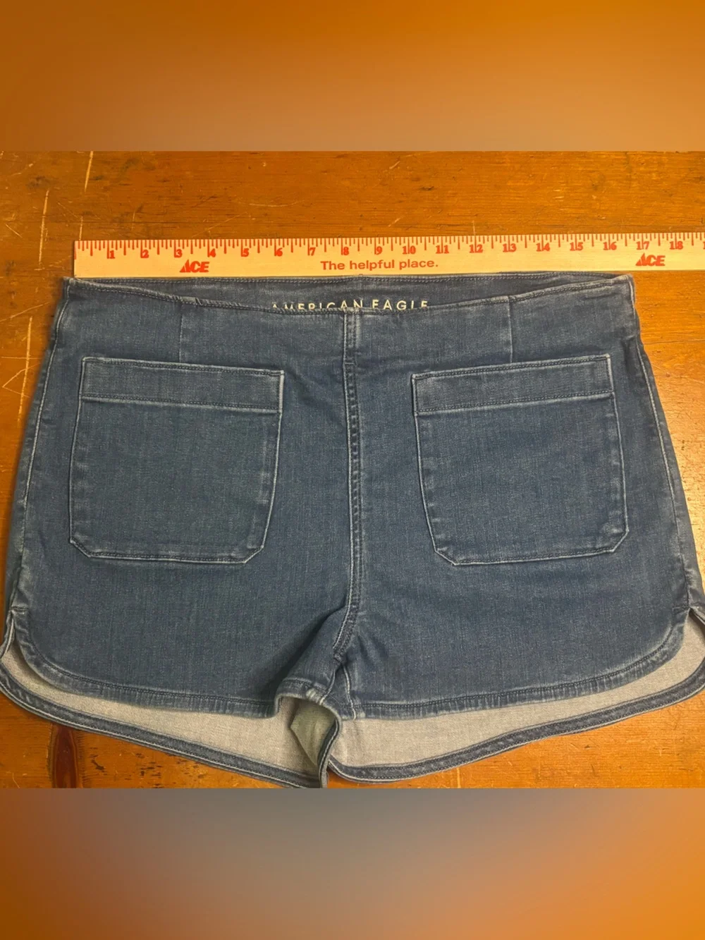 American Eagle Micro Short Denim Shorts Large Next Level Stretch Dark Wash